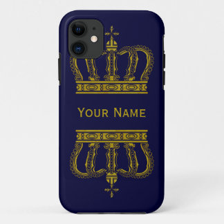 Golden Crown + your text iPhone 11 Case