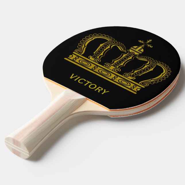 Golden Crown + your text Ping Pong Paddle (Front Angle)