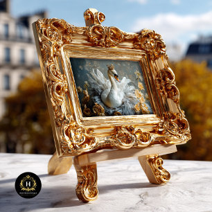 Golden Crowned Swan with Yellow Florals Decoupage Tissue Paper