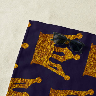 Golden crowns  beach towel
