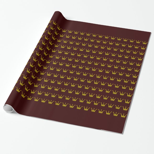Golden Crowns Border + your ideas Wrapping Paper (Unrolled)