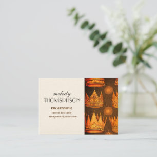 Golden Crowns Pattern  Business Card