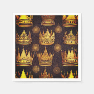 Golden Crowns Pattern  Napkin