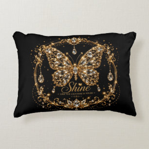 Golden Crystal Butterfly Shine Luxury Jewellery Ar Decorative Cushion