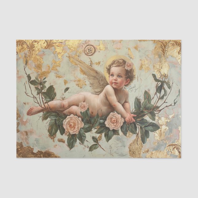 Golden Cupid  Tissue Paper (Front)