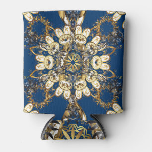 Golden Curls, Oriental Vintage Pattern. Can Cooler