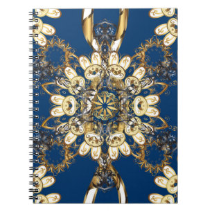 Golden Curls, Oriental Vintage Pattern. Notebook