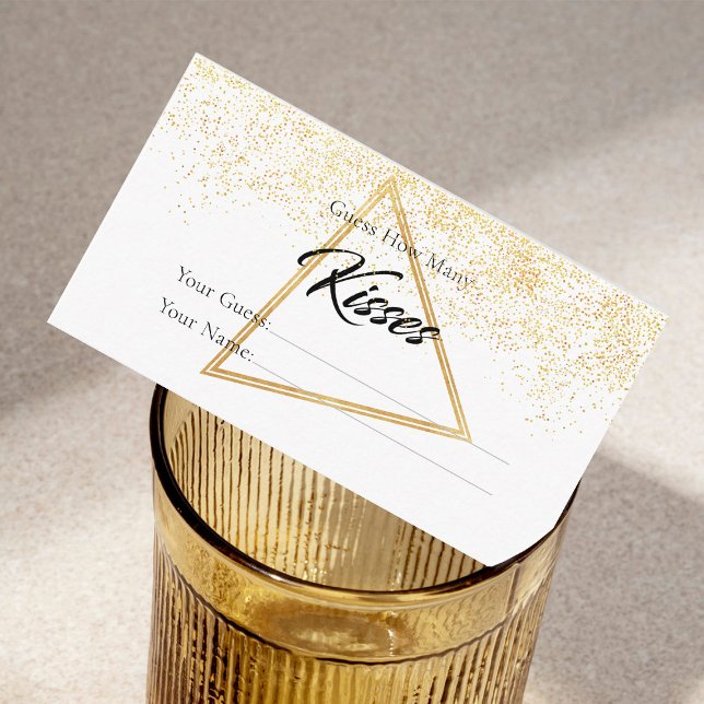 Golden Cute How Many Kisses Bridal Enclosure Card (Creator Uploaded)