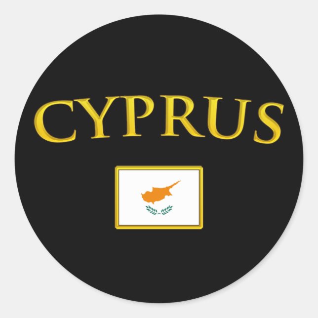 Golden Cyprus Classic Round Sticker (Front)