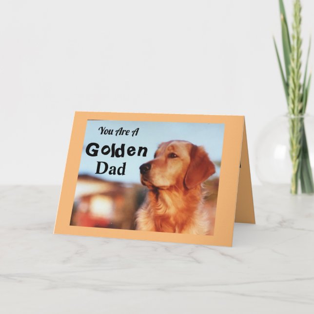 Golden Dad Birthday Golden Retriever Cute Verse Card (Front)