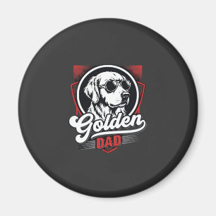 Golden Dad Golden Retriever Sunglasses Design Magnet