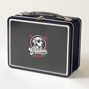 Golden Dad Golden Retriever Sunglasses Design Metal Lunch Box