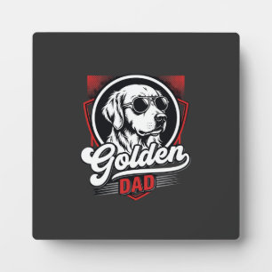 Golden Dad Golden Retriever Sunglasses Design Plaque