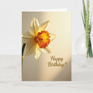 Golden Daffodil Birthday Card