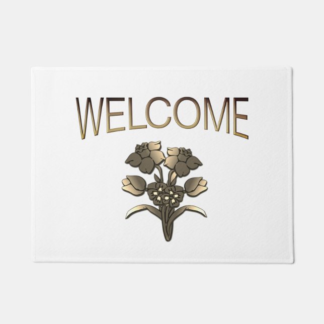 Golden Daffodil Welcome Doormat (Front)