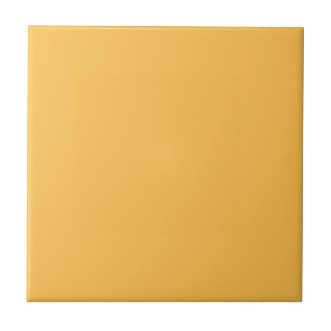 Golden Daffodil Yellow, Bright Solid Colour Ceramic Tile (Front)
