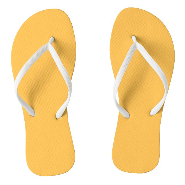 Golden Daffodil Yellow, Bright Solid Colour Flip F Thongs (Footbed)