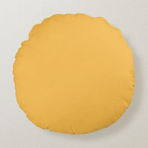 Golden Daffodil Yellow, Bright Solid Colour Round Cushion