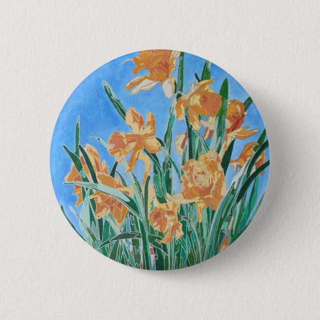 Golden Daffodils 6 Cm Round Badge (Front)
