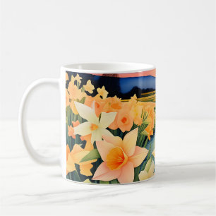 Golden Daffodils At Sunset In A Tranquil Meadow Coffee Mug