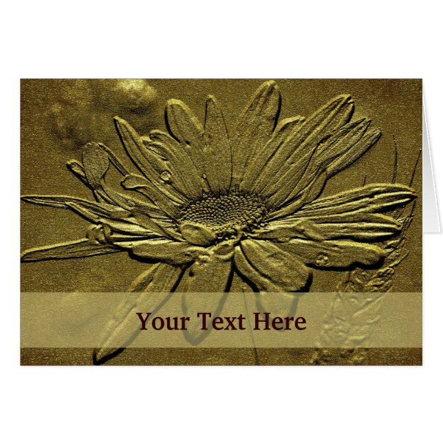 Golden Daisy Floral Art Photo Card (Front Horizontal)