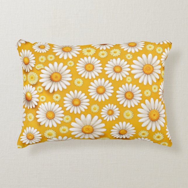 Golden Daisy Garden Decorative Cushion (Front)