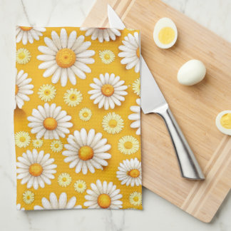 Golden Daisy Garden Tea Towel