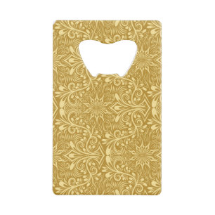 Golden Damask Baroque Floral Pattern