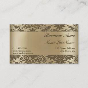 Golden Damask Elegant Business Card