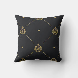 Golden Damask Pattern Cushion