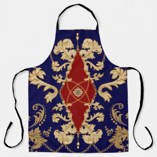 Golden Damask seamless pattern. Vintage indian wal Apron