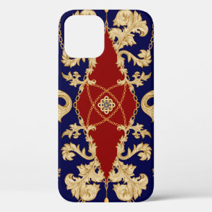 Golden Damask seamless pattern. Vintage indian wal iPhone 12 Case