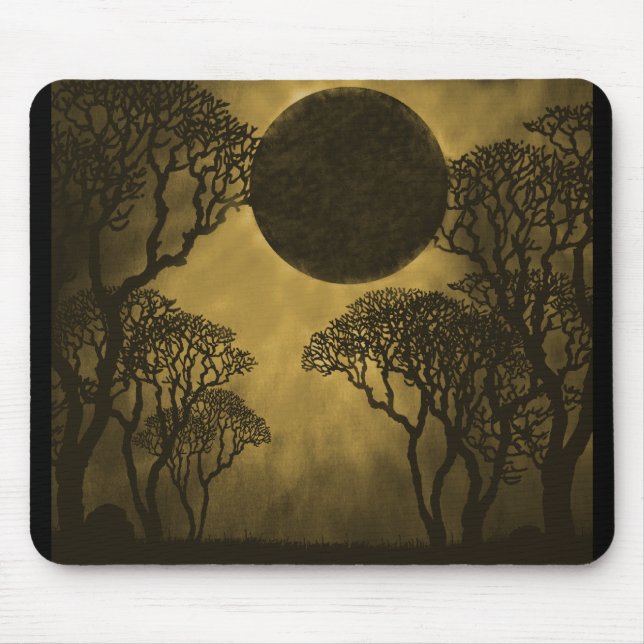 Golden Dark Forest Eclipse Mousepad (Front)