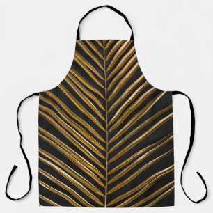 Golden Date Palm: Minimalist Black Background Apron