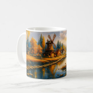 Golden Dawn at the Windmill Village Coffee Mug