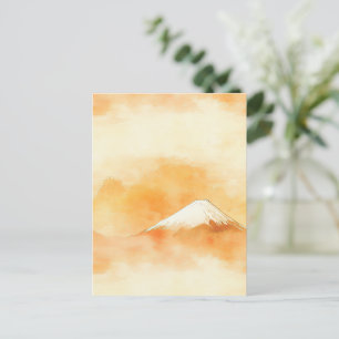Golden Dawn Over Mount Fuji – Watercolor Sunrise 2 Postcard