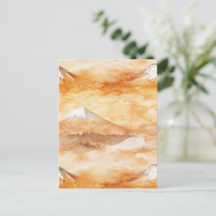 Golden Dawn Over Mount Fuji – Watercolor Sunrise 3 Postcard