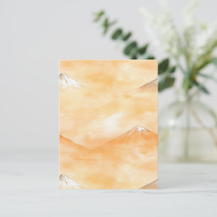 Golden Dawn Over Mount Fuji – Watercolor Sunrise Postcard