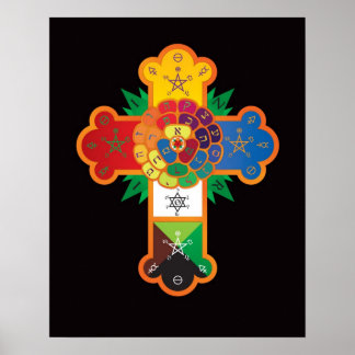Golden Dawn Rose Cross Lamen Poster