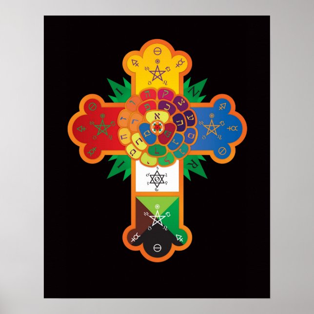 Golden Dawn Rose Cross Lamen Poster (Front)