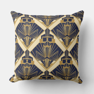 Golden Deco Radiance – Luxe Geometric Elegance Cushion