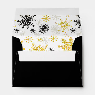 Golden Decorated Christmas Pattern 3 Envelope