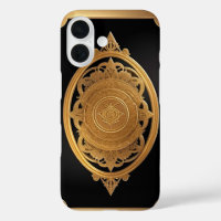 Golden Decorative Pattern With Intricate Rose
