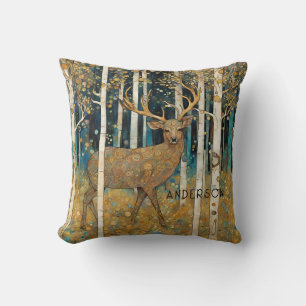 Golden Deer Forest  Cushion