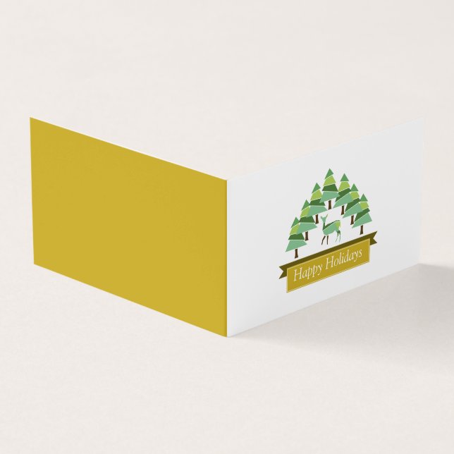 Golden Deer Forest, Family Photo Christmas Card (Outside)