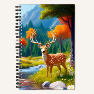 Golden Deer Standing in The Forest-987679 Notebook