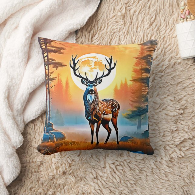 Golden Deer Twilight Peak Cushion (Blanket)