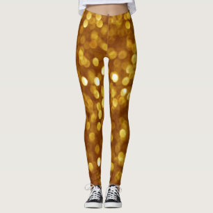 Golden defocused glitter, sparkling texture. leggings