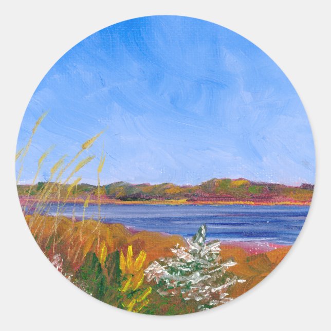 Golden Delaware River Classic Round Sticker (Front)