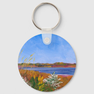 Golden Delaware River Key Ring